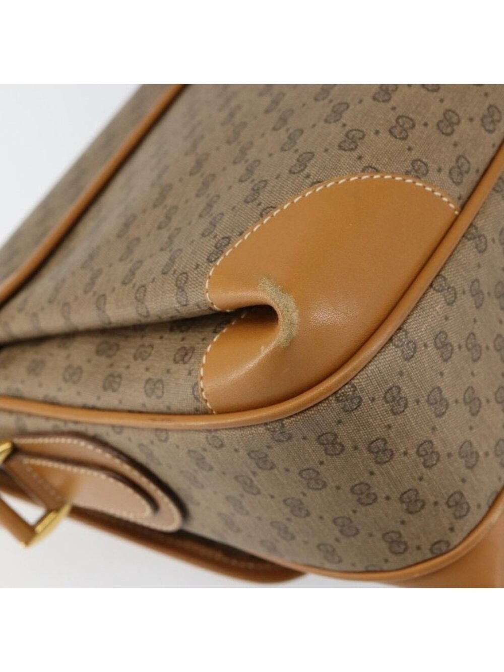 Authentic GUCCI Micro GG Supreme Shoulder Bag PVC Gold Beige 001 116 0924 - Picture 5 of 16